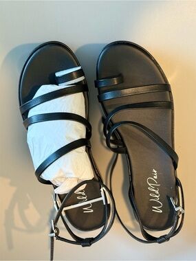 Wild Pair Black Multi-Strap Women's Sandals